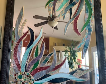 Dancing Sea // glass mosaic// handmade in USA