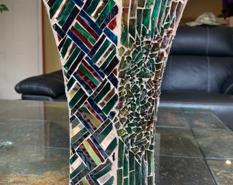 Party Flutes// glass mosaic vases // handmade in USA