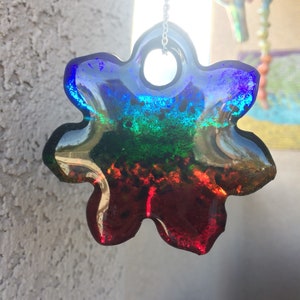 Glass fused lotus flower//chakra//snowflake//glass ornaments