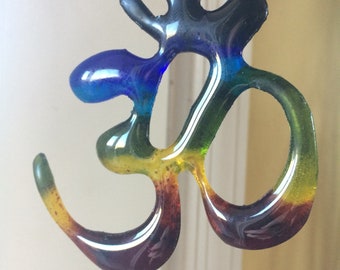 Glass//fused//OM Symbol //ornaments