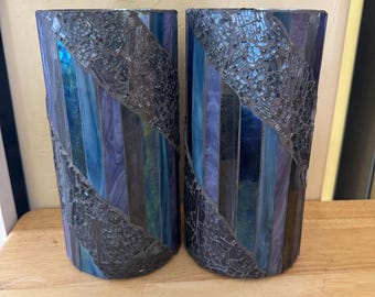 Monsoon//glass mosaic vase//handmade USA
