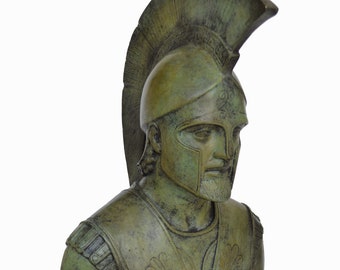 Achilles great bronze bust Trojan war Leader Hero of The Myrmidons green patina