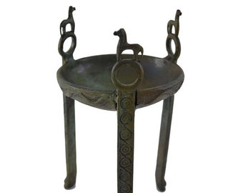 Bronze small Tripod with Horses - Homer Winner Prize - God Apollo Delphi Oracle