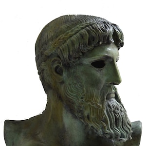 Ancient Greek Bronze sculpture Zeus or Poseidon real size bust