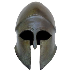 Corinthian pure bronze medium helmet - Greek Spartan warriors - Hoplite infantry