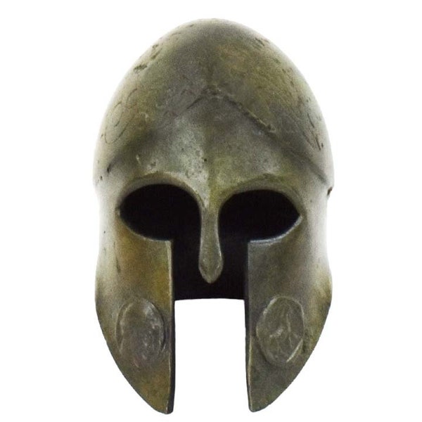 Mini casque corinthien en bronze pur - Infanterie de soldat hoplite spartiate grec