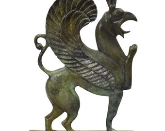 Griffin Bronze figurine - Legendary Mythical Creature - Apollo treasure guardian