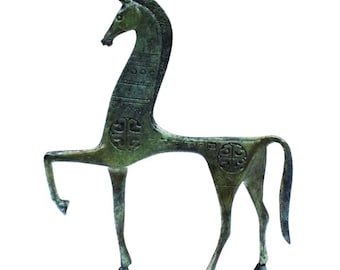 Dancing Horse figurine - Pure bronze item - Replica of Delphi Museum in Greece