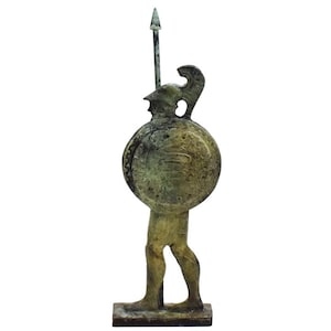 Piccola statua in bronzo della Guerra di Troia - Scultura del guerriero greco antico - Iliade di Omero