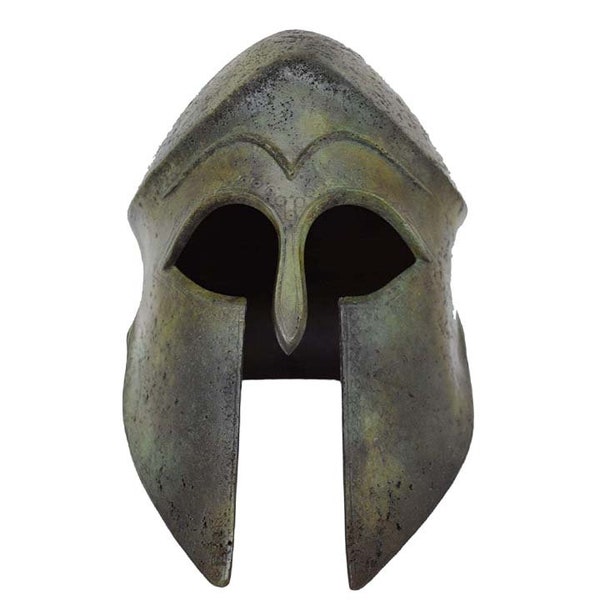 Grand casque corinthien en bronze pur - Soldat hoplite Infanterie spartiate athénienne