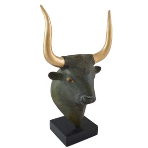Minoan Bull Bronze Head statue - Minoan Art - Ancient Crete Knossos