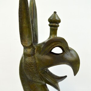 Bronze Griffin the legendary mythic creature great statue bust green patina