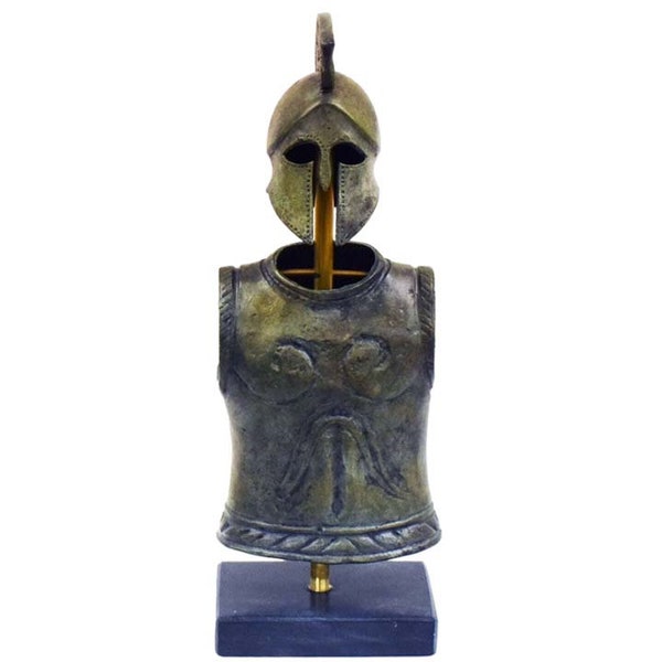 Petit casque d'armure corinthienne spartiate grecque en bronze, soldat d'infanterie hoplite