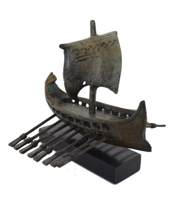 Ancient Greek Ship Trireme Penteconter Unique piece Bronze Item Bireme