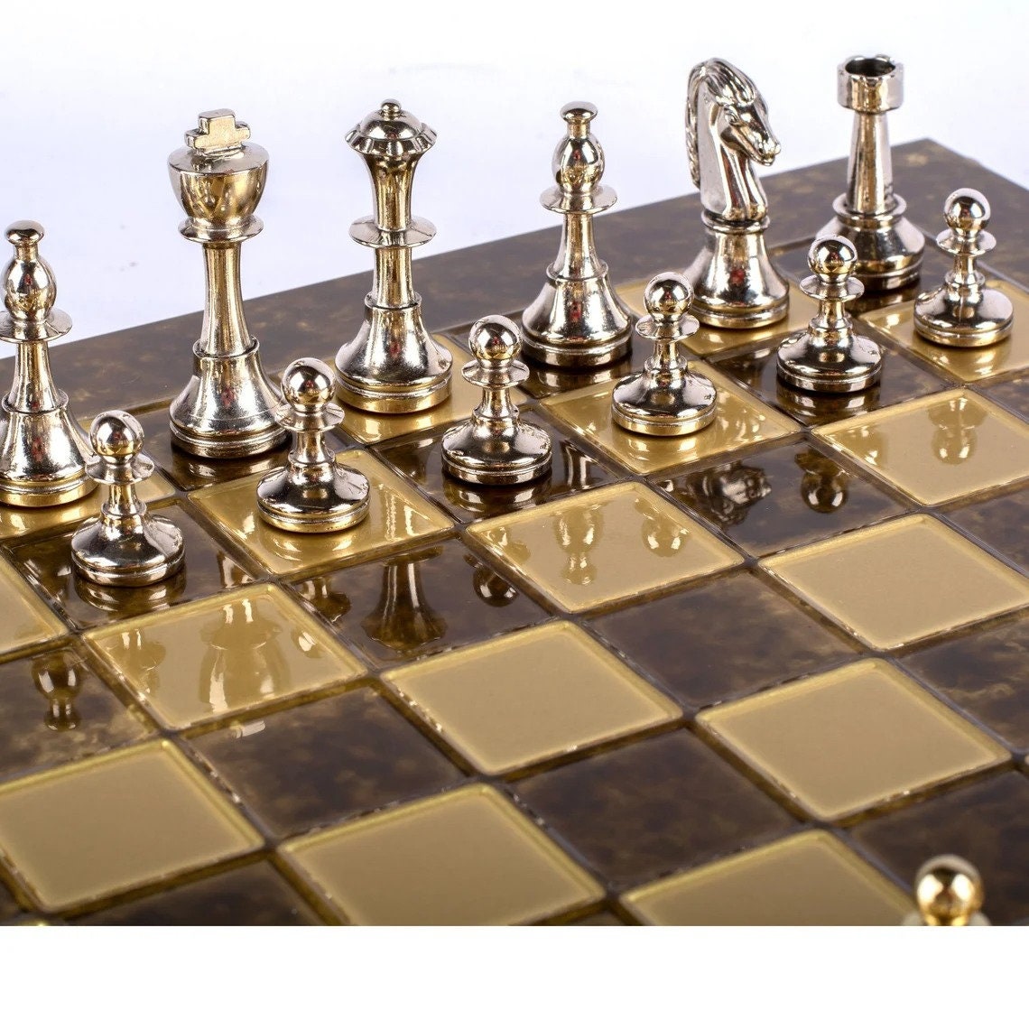 Chess Set Gold and Silver Pawns 4 Board Colors to Choose Black - Etsy