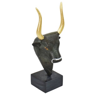 Minoan Bull Bronze small Head - Minoan Art - Ancient Crete Knossos