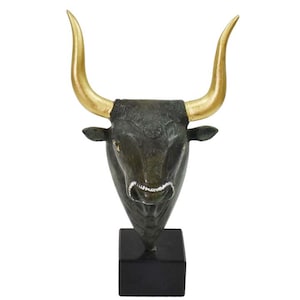 Minoan Bull Bronze small Head - Minoan Art - Knossos - Ancient Crete Greece