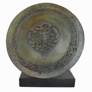 Medusa shield sculpture Ancient Greek artifact collectible