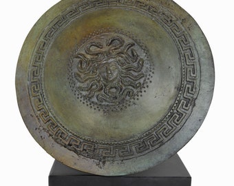 Medusa shield sculpture Ancient Greek artifact collectible