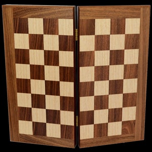 Walnut wood small Backgammon Chess Set - Olive wood Chips - Handmade in Greece