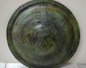 アキレスの盾のレプリカ：古代ギリシャのブロンズ彫刻、壁飾り - Etsy 日本