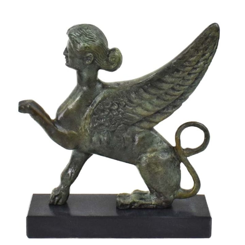 Sphinx Small Bronze Statue Sculpture - Guardian of Sacred Places ...