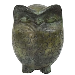 Owl of Wisdom Bronze statue sculpture - Goddess Athena symbol - Athens