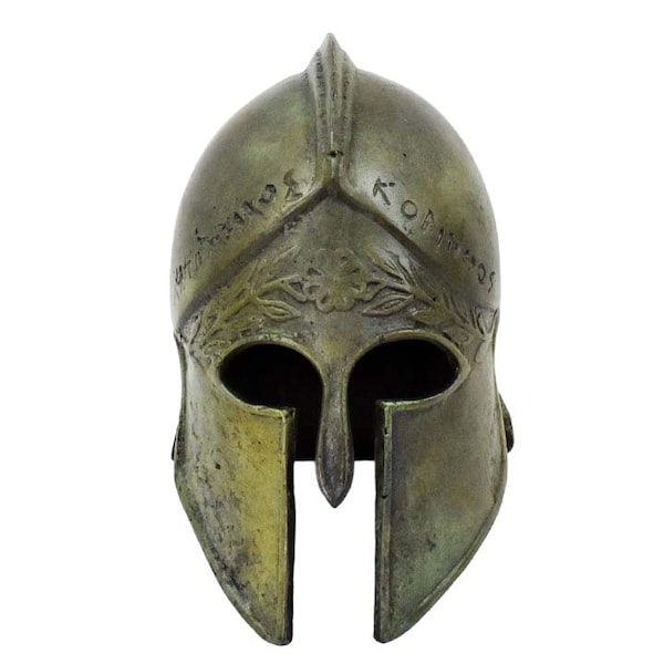 Petit casque corinthien en bronze - Infanterie de soldat hoplite spartiate grec