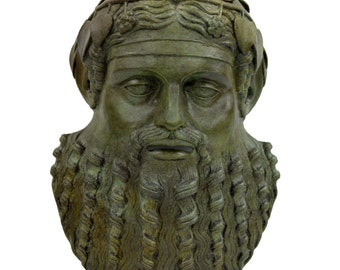 Bronze mask of Dionysos God of winemaking and wine