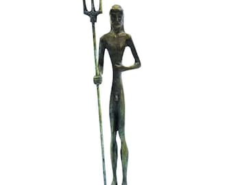 Poseidon kleine Bronzefigurine - altgriechischer Gott des Meeres - der zwölf Olympioniken