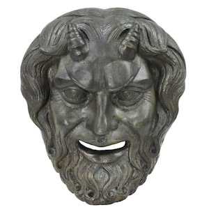 Pan pure bronze Mask - God of Wild - Ancient Greece - Panas - Dionysus Theater