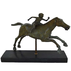 Jockey of Artemision pure bronze small statue - Athens museum reproduction