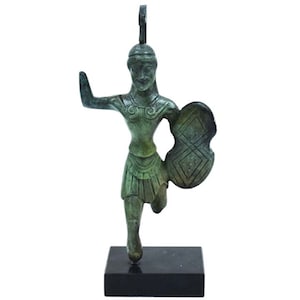 Statuetta in bronzo della Guerra di Troia - Scultura del guerriero greco antico - Iliade di Omero