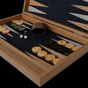 Backgammon set with Natural Cork Olive wood checkers