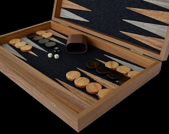 Backgammon set with Natural Cork Olive wood checkers