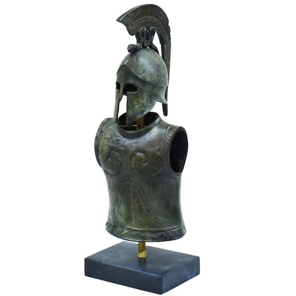 Petit casque corinthien spartiate grec, armure en bronze, infanterie de soldat hoplite