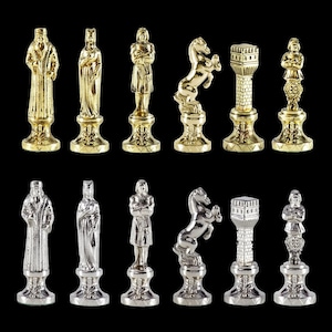 Chess set from Renaissance period - Gold and Silver Pawns - Handmade in Greece