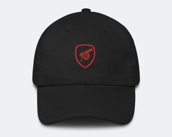 Arsenal Inspired Crest Cannon Dad Hat - Premier League soccer football snapback hat best gift