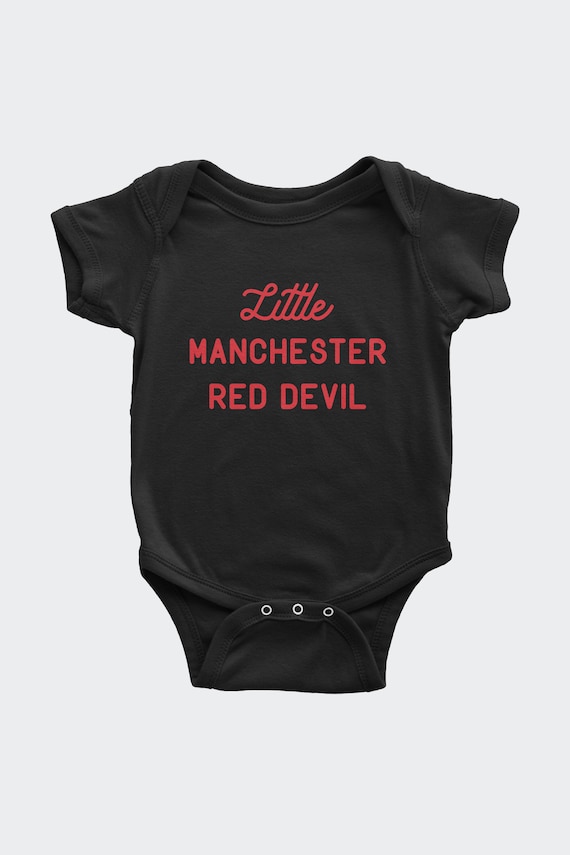 Petit Manchester Fc Diable Rouge Body Pour Bebes Enfants Etsy