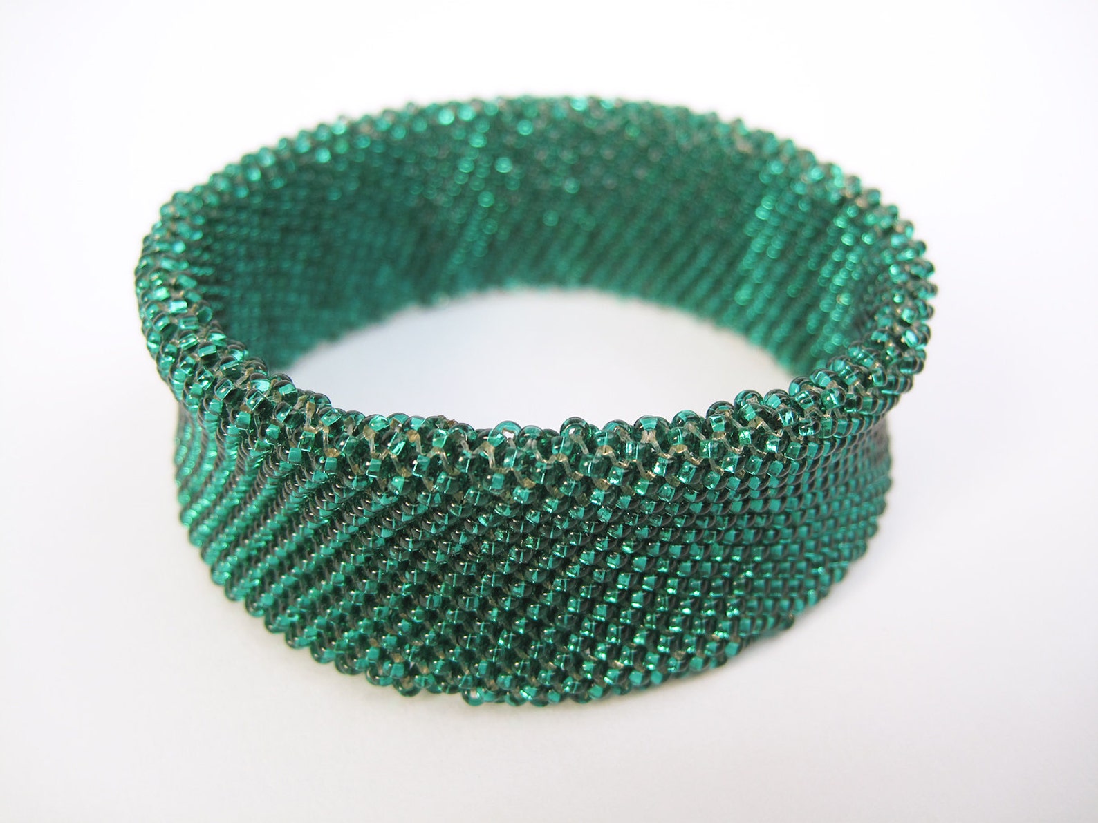 Shining Hand Woven Seed Bead Bracelet Shining Turquis Etsy