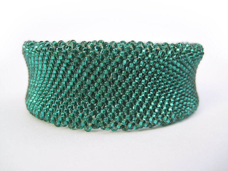 Shining Hand Woven Seed Bead Bracelet Shining Turquis Etsy