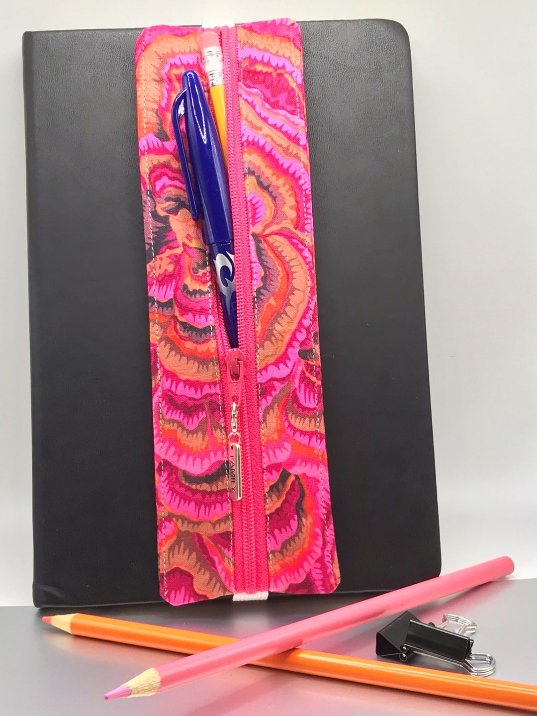 Zipper Pen Sleeve Pen Holder for Notebook Journal Tablet Etsy