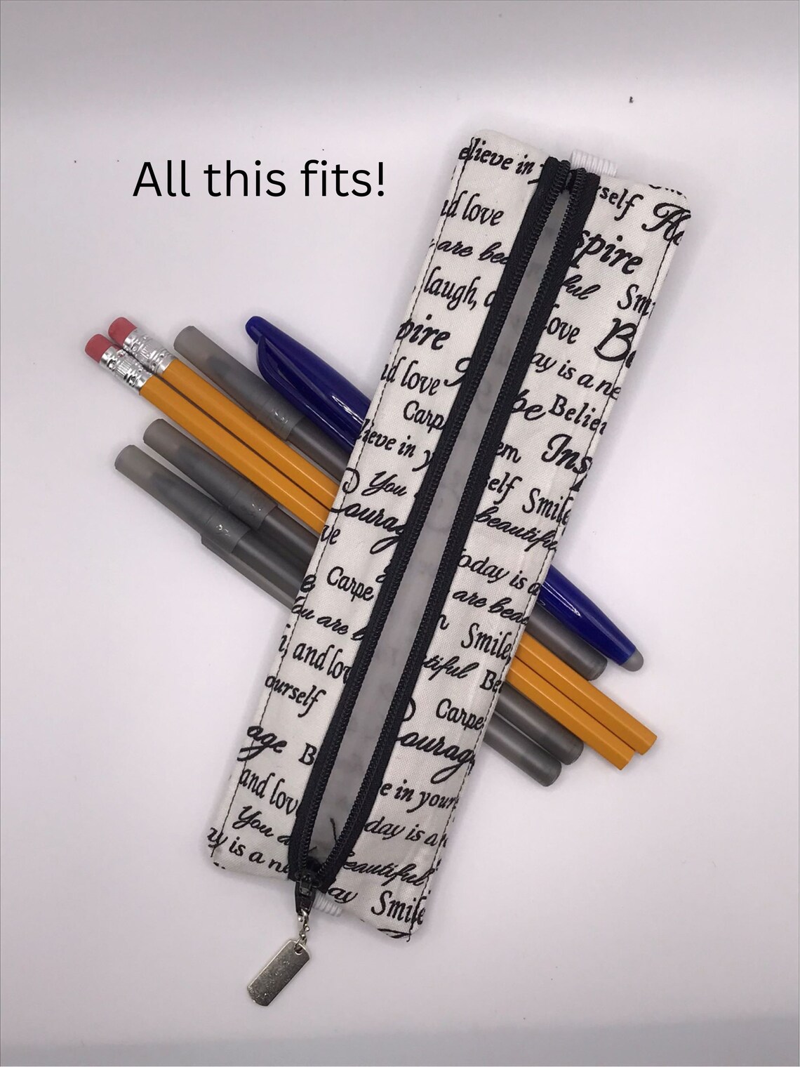 Zipper Pen Sleeve, Pen Holder for Notebook, Journal, Tablet, Pen Case