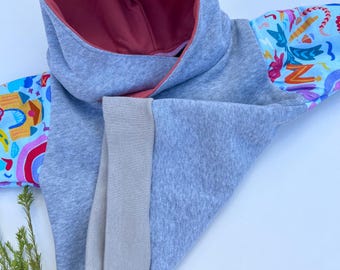 Koala Gesicht Kapuzenpullover in Grau