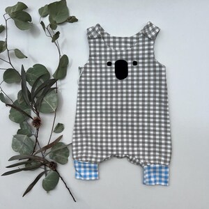 Grey Check Koala Romper