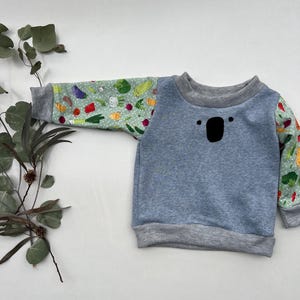 Koala face crew neck Jumper in Grey