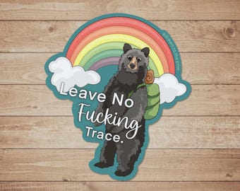Leave No Trace Sticker - Backpacking Bear