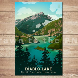 Diablo Lake (11x17, Hikes of Washington Series)