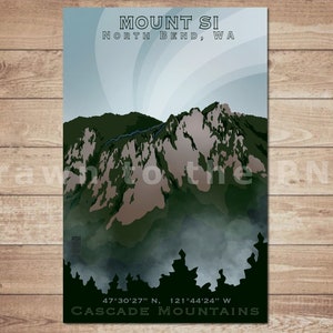 Mt. Si - Fall Mist (11x17, Snoqualmie Valley Series)