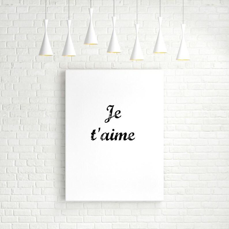Liebe Zitat Print, Je t ' aime, ich liebe dich, Französisch
